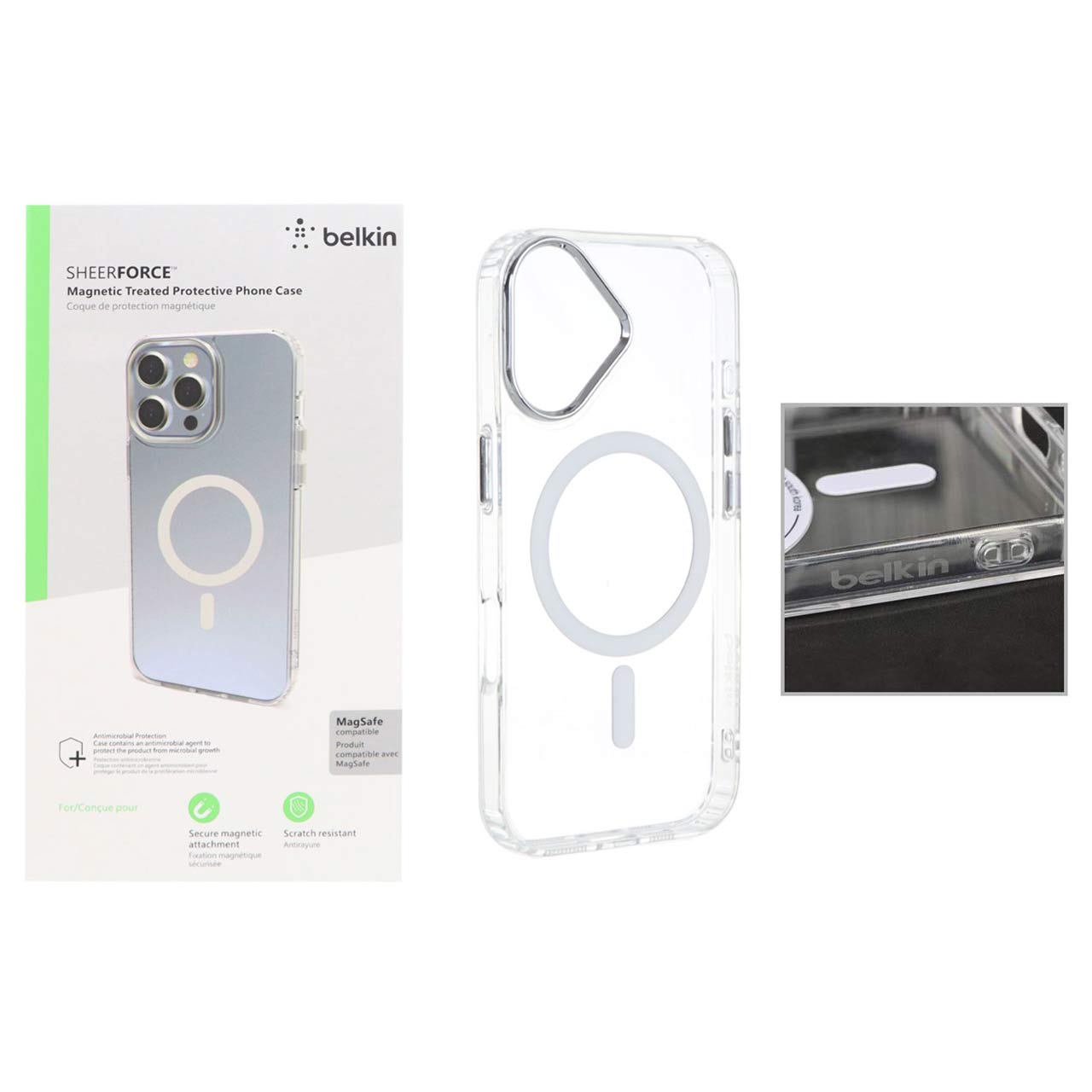 قاب belkin شفاف Magsafe مدل Apple iPhone 16 (پک دار)